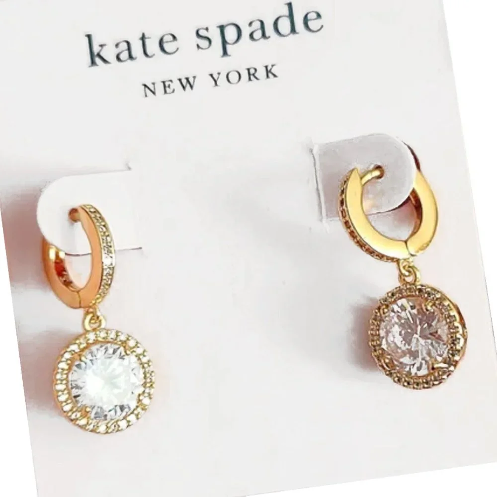kate spade Gold Something Sparkly Huggie Earrings